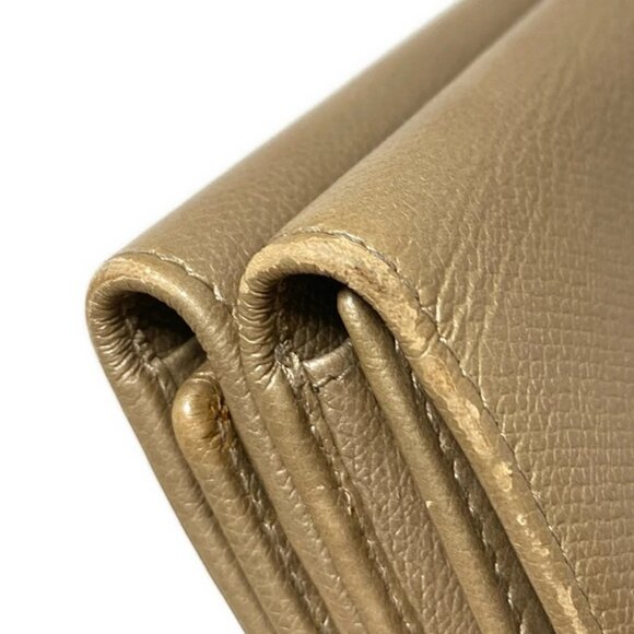 Auth CHANEL CC Button - Beige Calfskin Double-hook Wallet - Picture 3 of 12